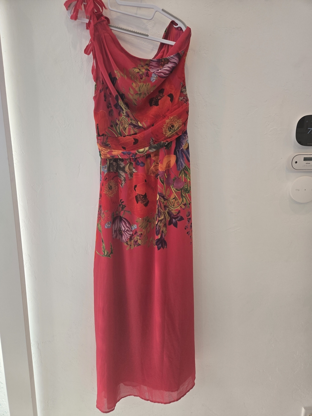 Alexia Admor Pink One-Shoulder Floral Maxi Dress